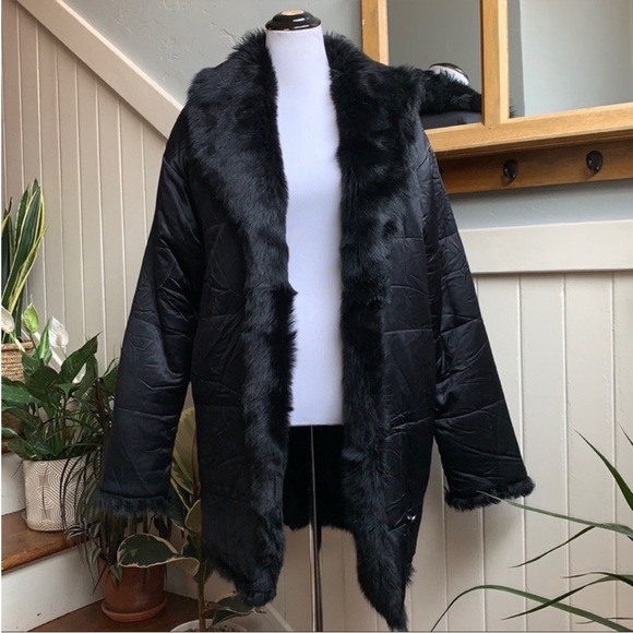 Ralph Lauren Black Label Shearling Lined Silk Parka in Black - Picture 16 of 16